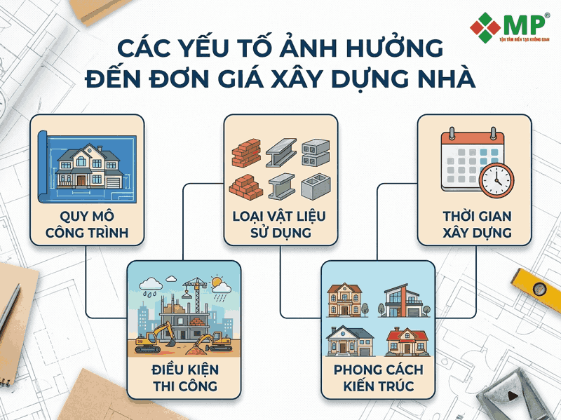 Cách tính đơn giá xây dựng theo m2 chi tiết và mới nhất 2026 3 Đơn giá xây dựng thực tế bị ảnh hưởng bởi rất nhiều yếu tố, do đó bạn cần phải chuẩn bị nhiều kế hoạch sẵn sàng cho mọi tình huống