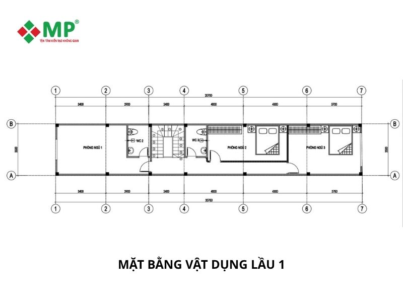 Ký hợp đồng cải tạo nhà phố 3 tầng kết hợp xưởng may ở Tân Phú 3 Bản vẽ kiến trúc mặt bằng tầng 1 nhà anh Minh